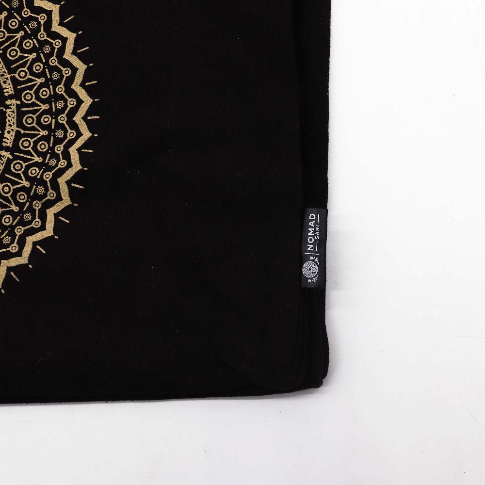 Ancient Wisdom Oversized Tote Bag Chocolate Stonewash 14oz - Freedom Mandala