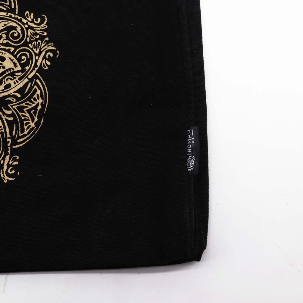 Ancient Wisdom Oversized Tote Bag Chocolate Stonewash 14oz - Freedom Hamsa