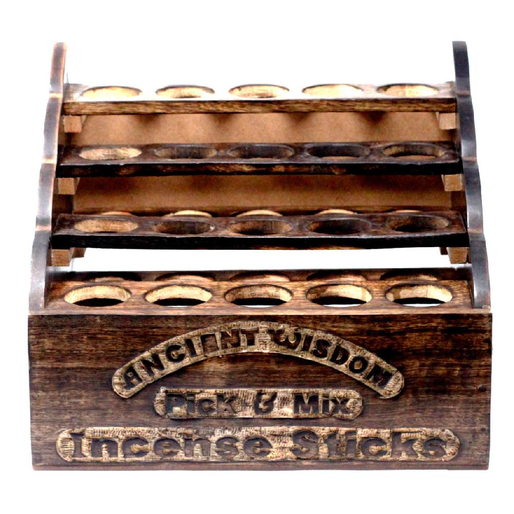 Ancient Wisdom P&M Incense Mango Wood Display Stand
