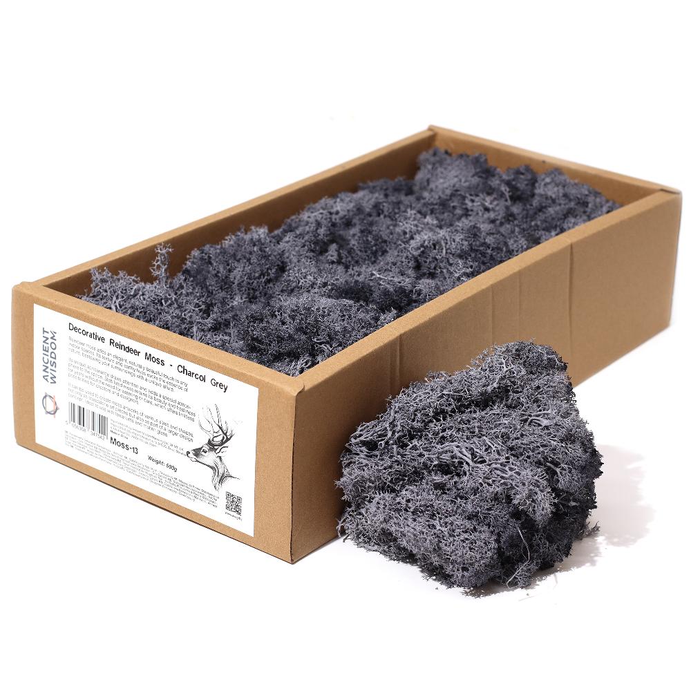 ancient wisdom Quality Decorative Reindeer Moss - Charcol Grey - 635g Box