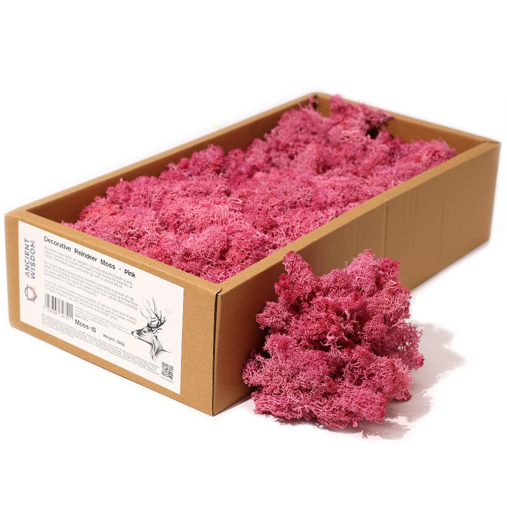 ancient wisdom Quality Decorative Reindeer Moss - Pink - 635g Box