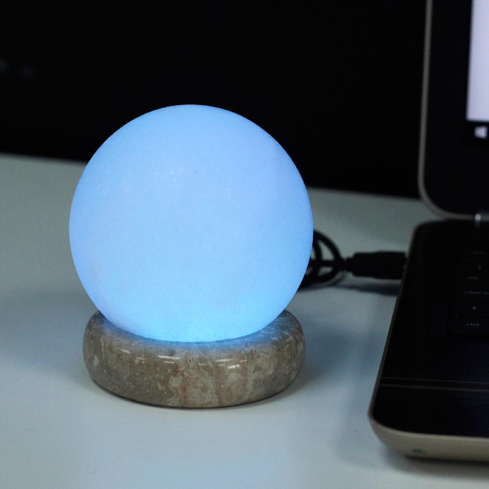 Ancient Wisdom Quality USB Ball WHITE Salt Lamp - 9 Cm (multi)