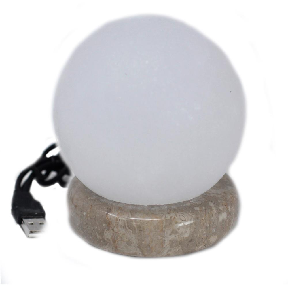 ancient wisdom Quality USB Ball WHITE Salt Lamp - 9 cm (multi)