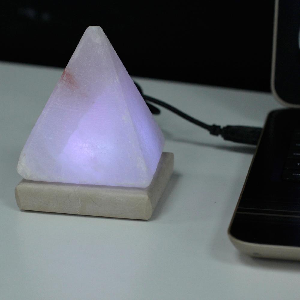 Ancient Wisdom Quality USB Pyramid WHITE Salt Lamp - 9 Cm (multi)