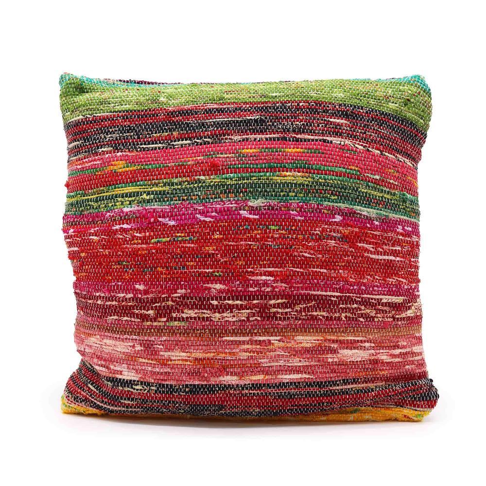 ancient wisdom Rag Rug Cushion Covers - 40x40cm - Multicoloured