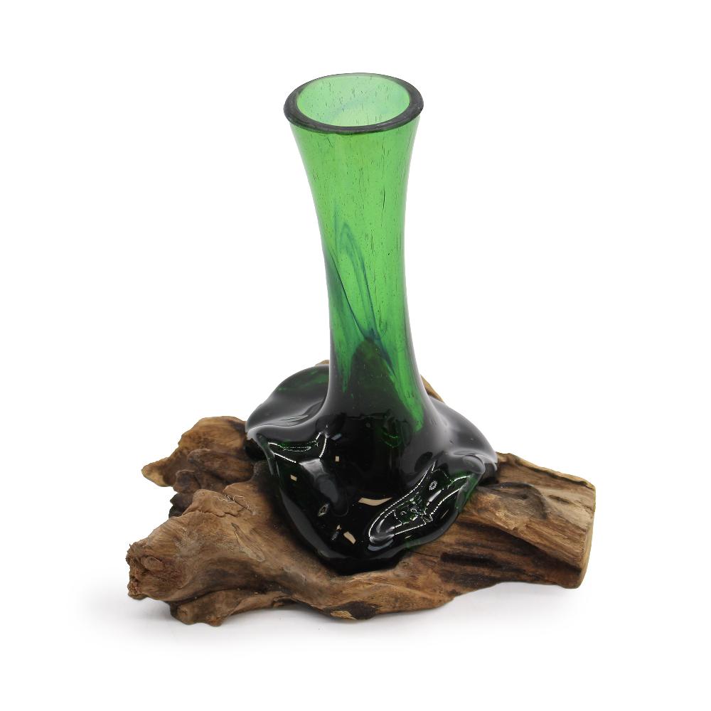 Ancient Wisdom Recycled Beer Bottles - Flower Vase On Wood