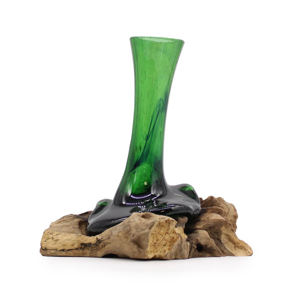 ancient wisdom Recycled Beer Bottles - Flower Vase on Wood