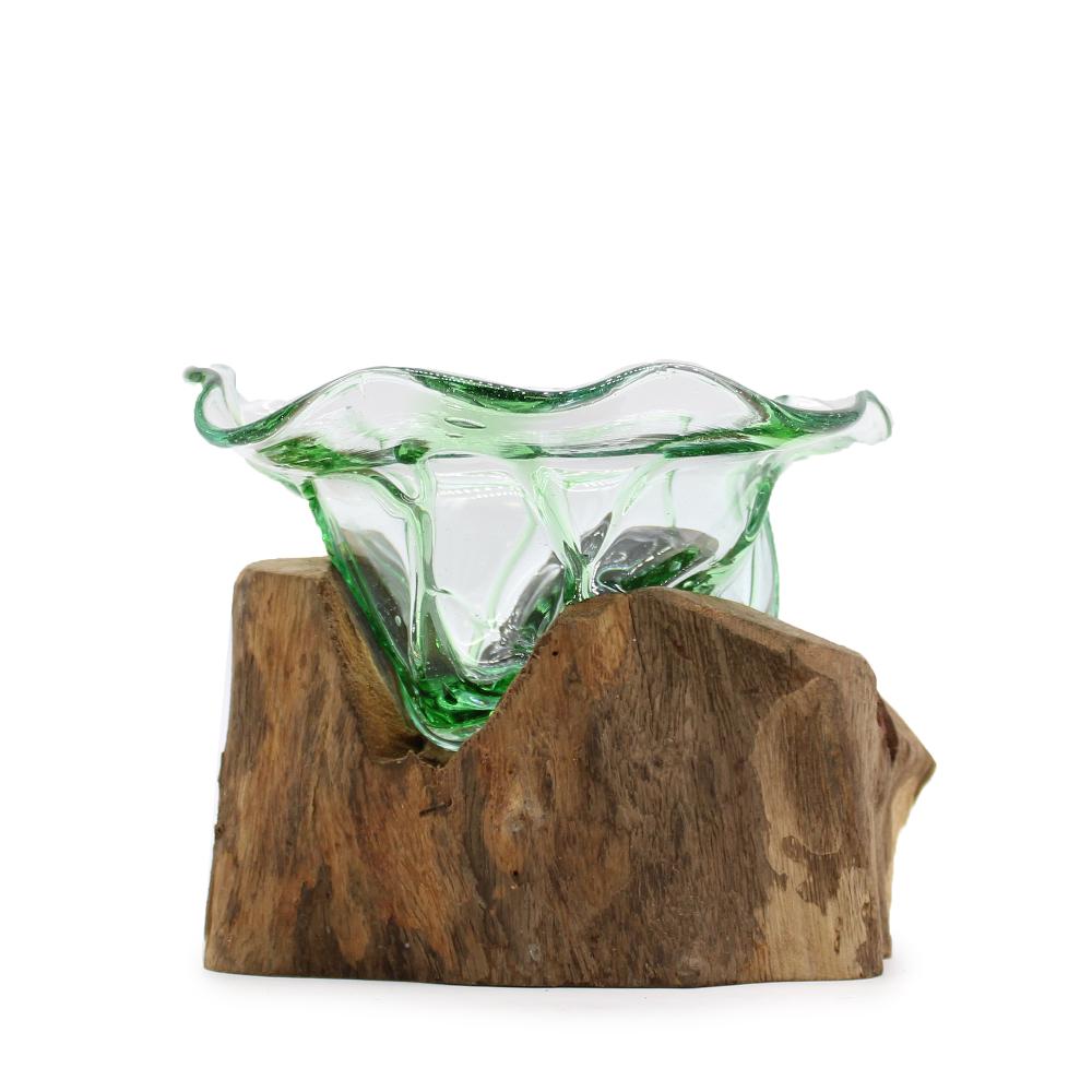 ancient wisdom Recycled Beer Bottles - Large Fancy Sweet Bowl on Wood