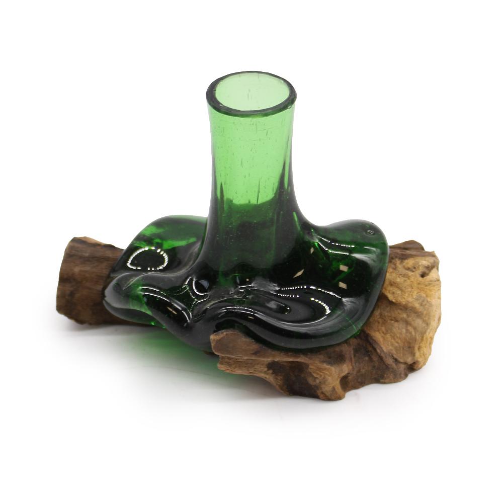 Ancient Wisdom Recycled Beer Bottles - Mini Flower Vase On Wood