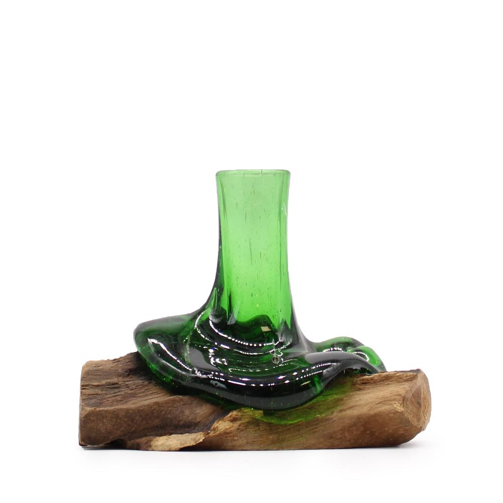 ancient wisdom Recycled Beer Bottles - Mini Flower Vase on Wood