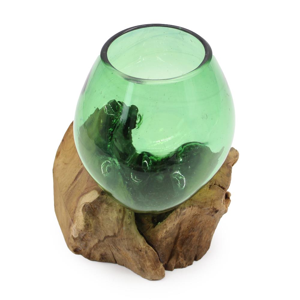 Ancient Wisdom Recycled Beer Bottles - Small Bowl On Wood