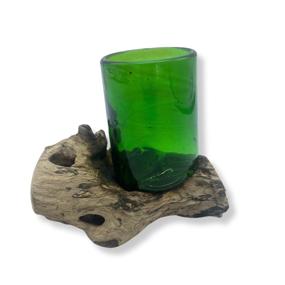 Ancient Wisdom Recycled Beer Bottles - Whisky Glass On Wood