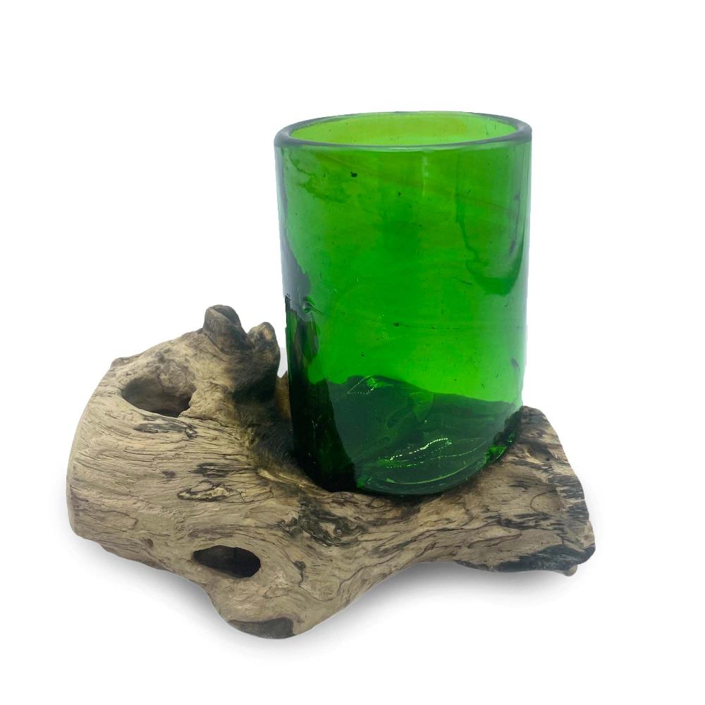 Ancient Wisdom Recycled Beer Bottles - Whisky Glass On Wood