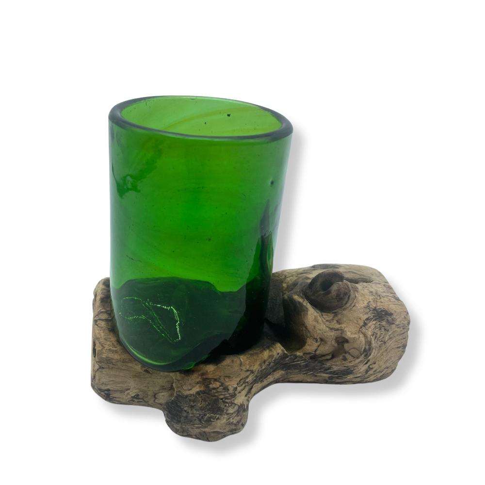 ancient wisdom Recycled Beer Bottles - Whisky Glass on Wood