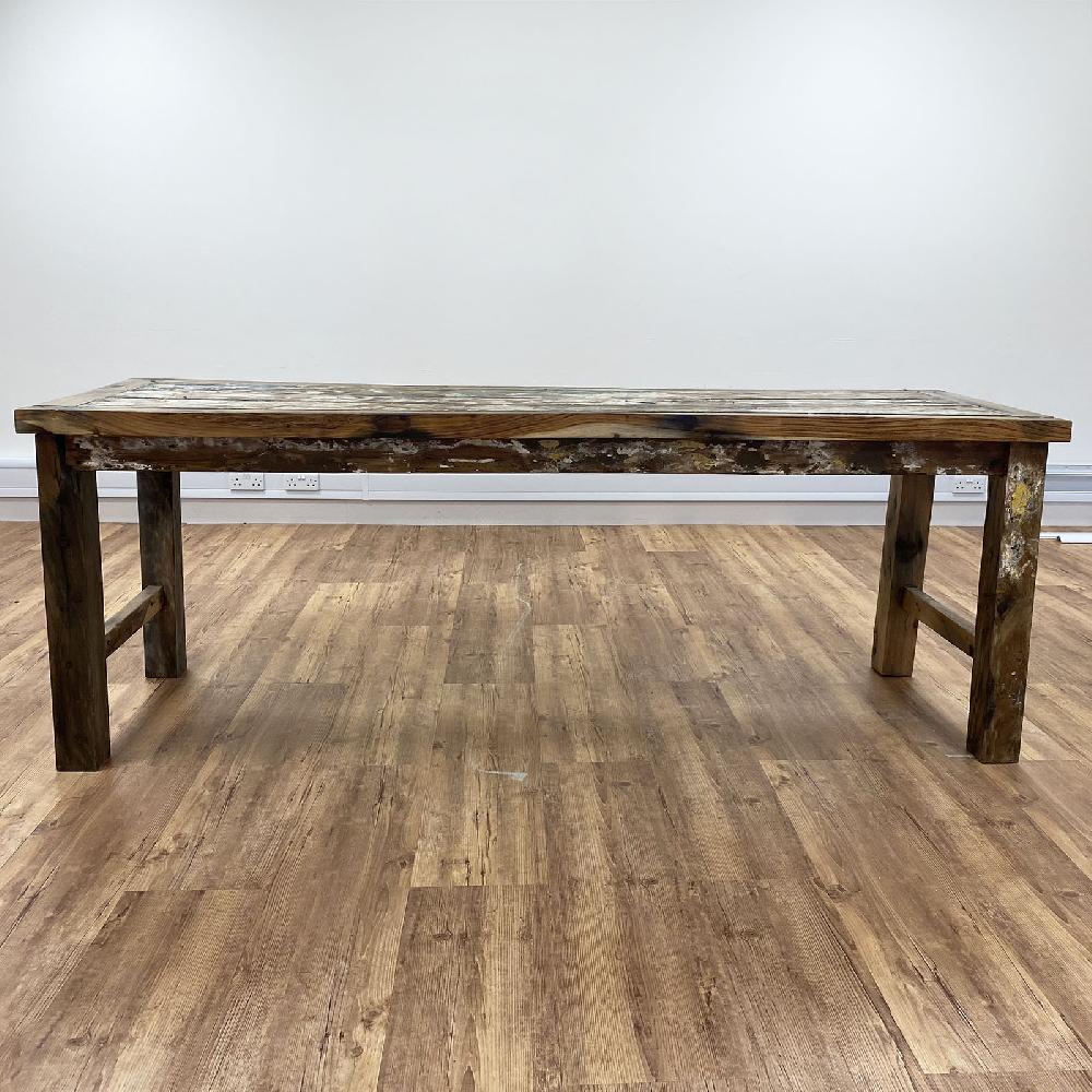Ancient Wisdom Recycled Teakwood Display / Dinning Table 1.8m / No Bottom Shelf