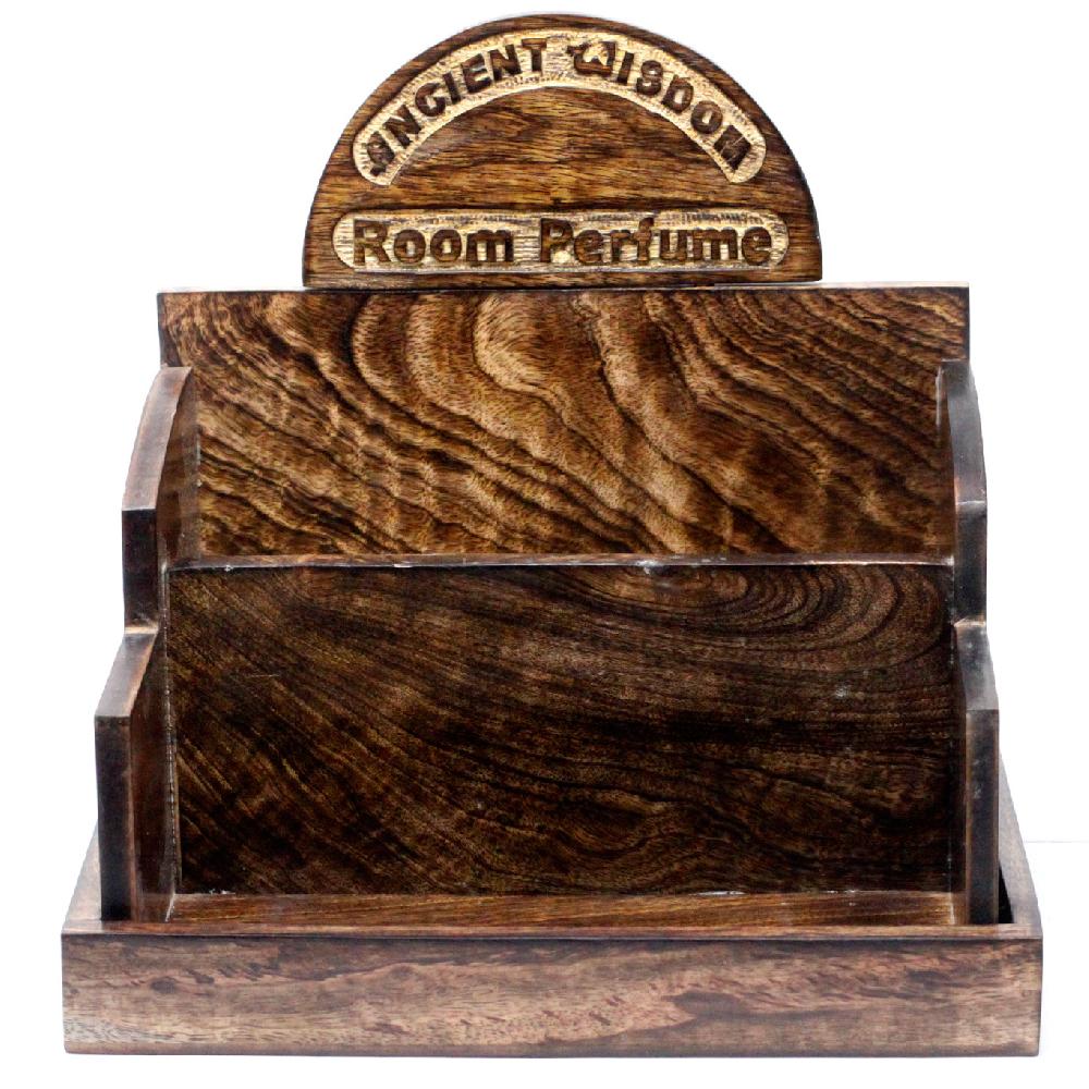 Ancient Wisdom Room Perfume Display Stand - Mango Wood