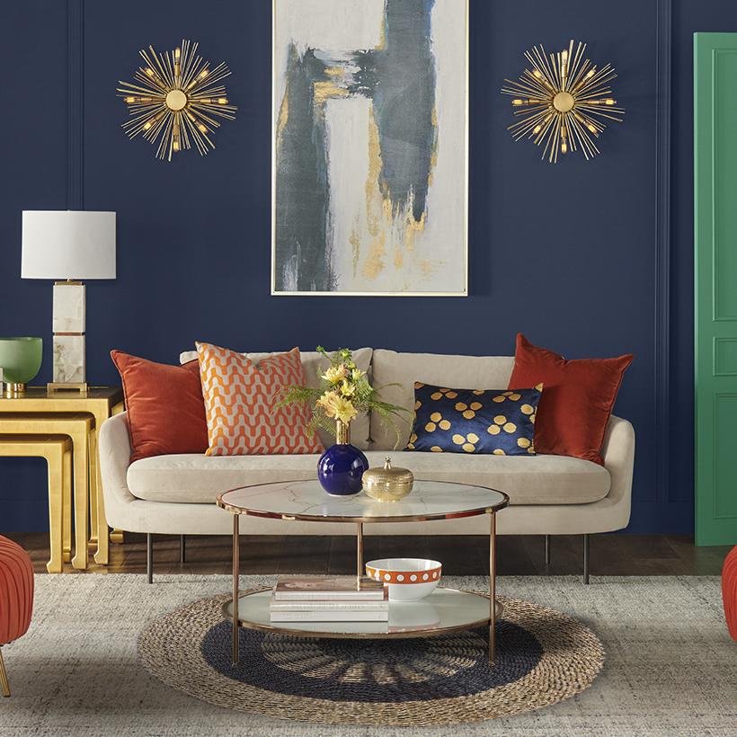 Ancient Wisdom Round Seagrass Black & Tan - Inner Sun - 1m