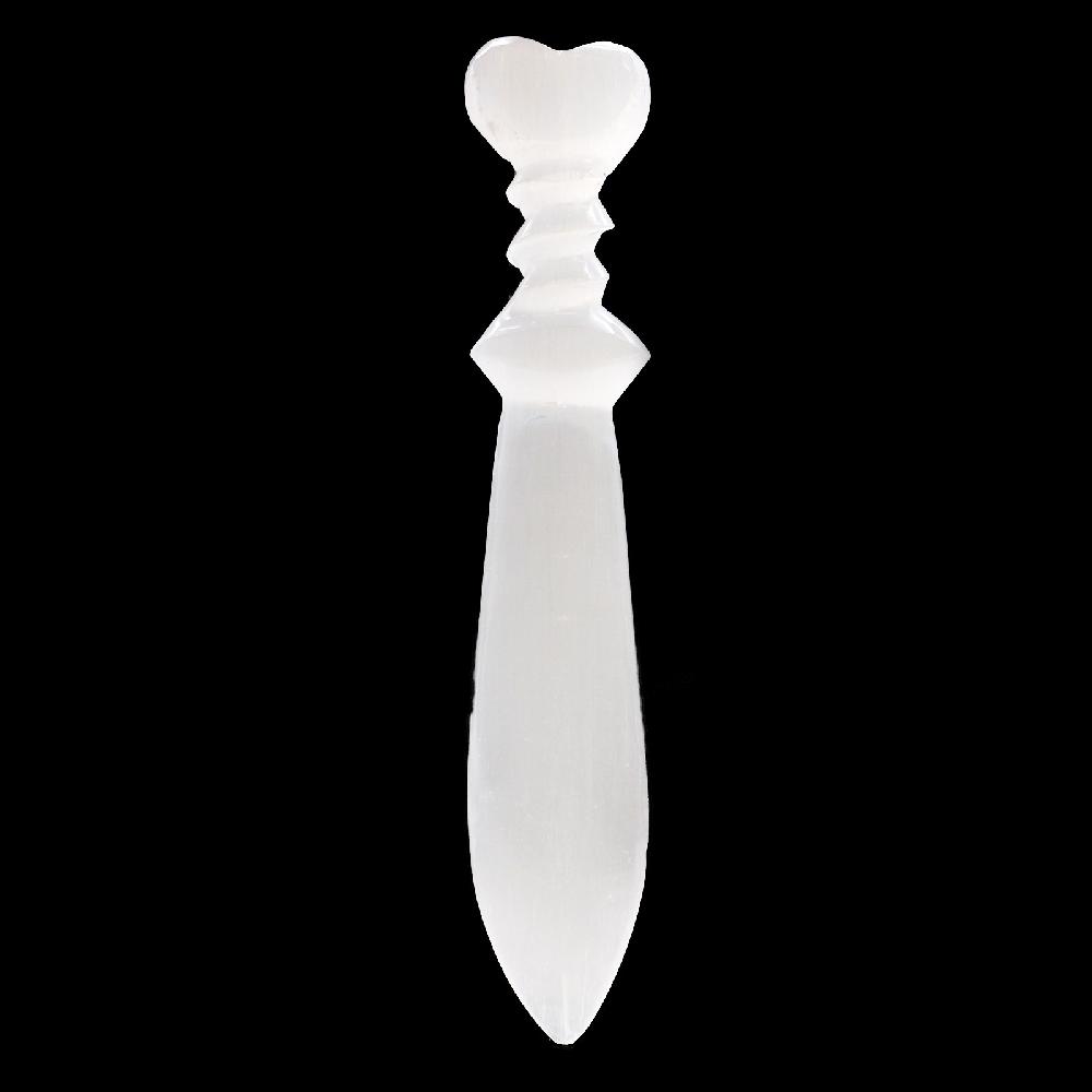 Ancient Wisdom Selenite Large Ritual Knife - Spiral (25cm)