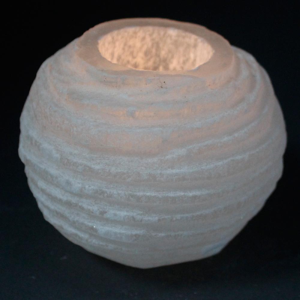 Ancient Wisdom Selenite Snowball Candle Holder - 8 Cm
