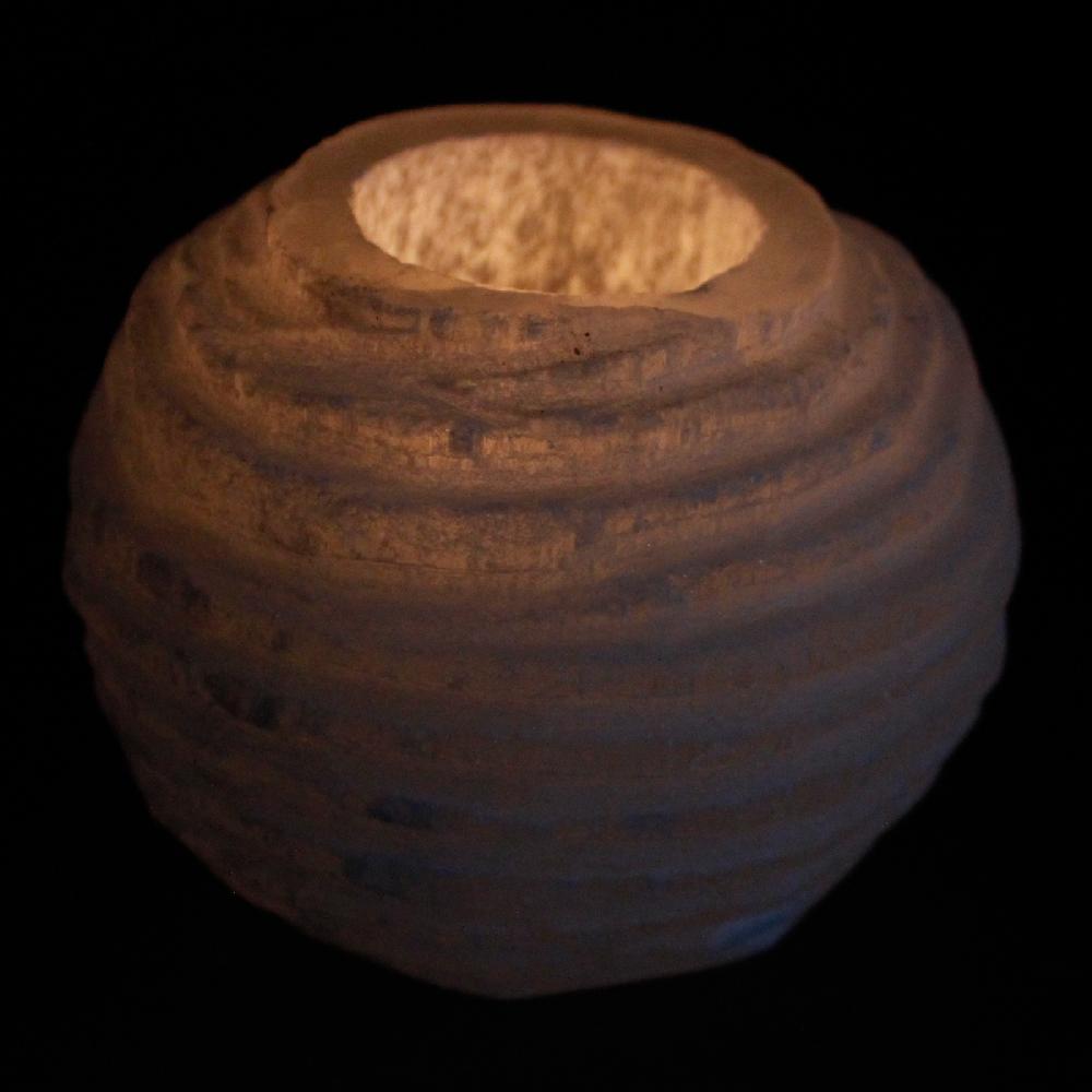 Ancient Wisdom Selenite Snowball Candle Holder - 8 Cm