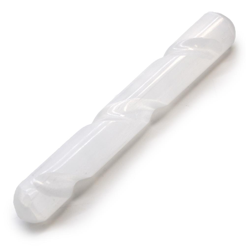 ancient wisdom Selenite Spiral Wand - 16 cm ( Round Both Ends)