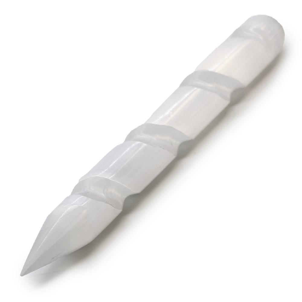 ancient wisdom Selenite Spiral Wands - 16 cm (Point One Ends)