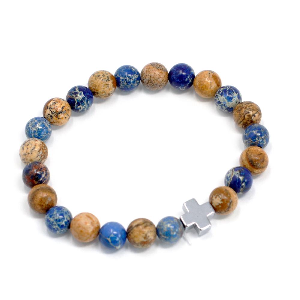 Ancient Wisdom Set Of 2 Gemstones Friendship Bracelets - Support - Sodalite & Picture Stone