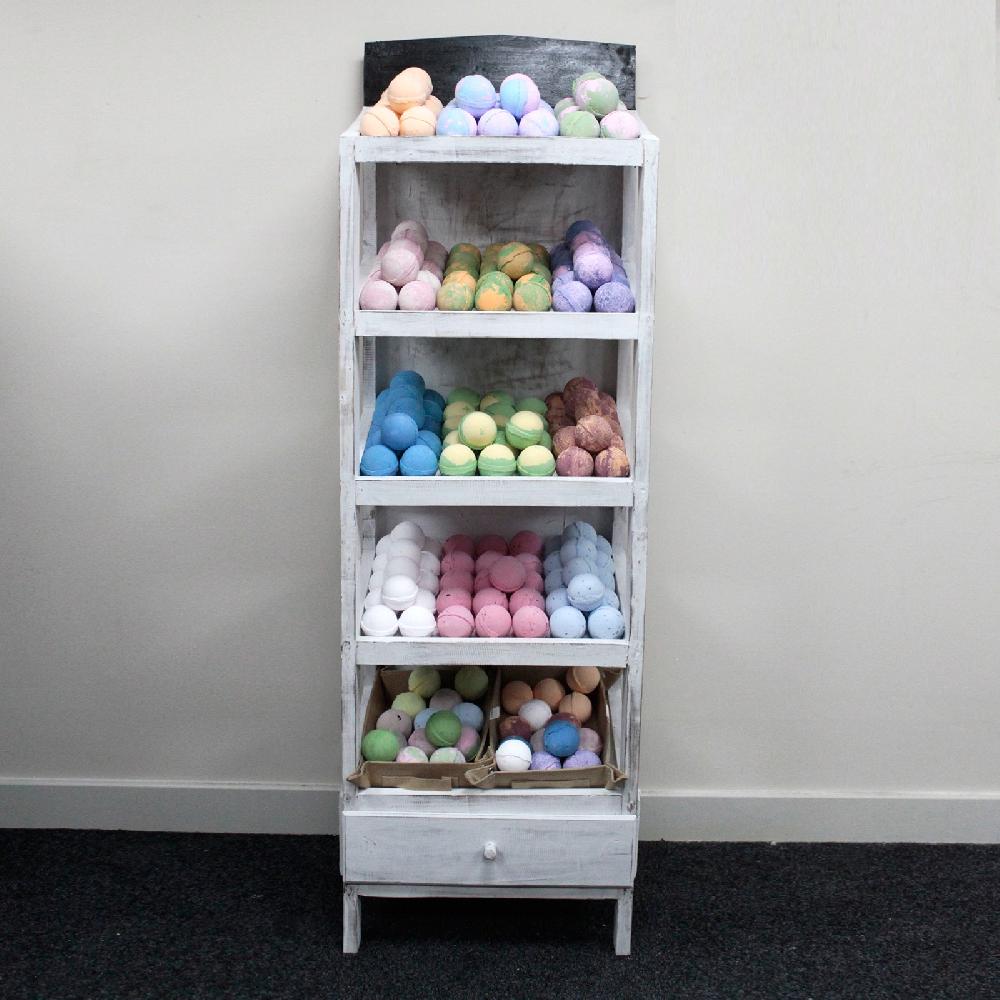 ancient wisdom Set of 240 Jumbo Bath Bombs with Luxury Stand - Whitewash