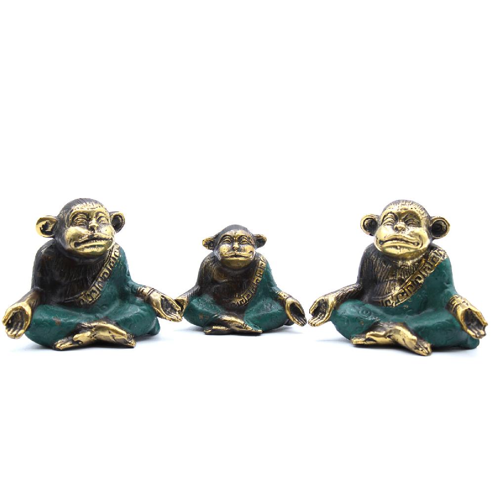 ancient wisdom Set of 3 - Family of Yoga Monkeys (asst sizes)