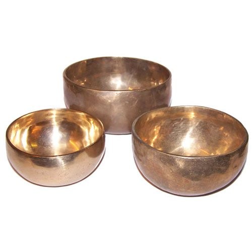 Ancient Wisdom Set Of 3 Handmade Brass Singing Bowls