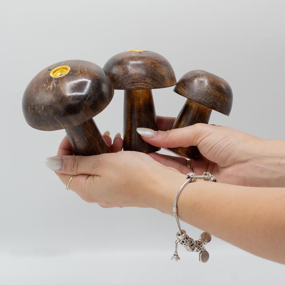Ancient Wisdom Set Of 3 Incense Cone Mushrooms ((10cm 9cm 8cm)