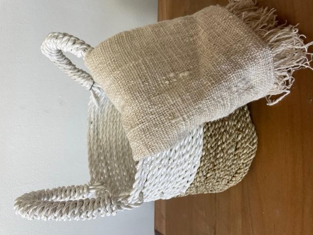 Ancient Wisdom Set Of 3 Seagrass Basket Set - Natural White