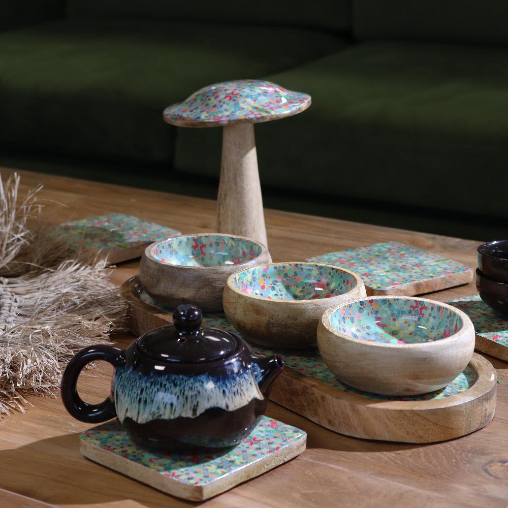 Ancient Wisdom Set Of 4 Square Coasters - Mediterranean Tile Pattern