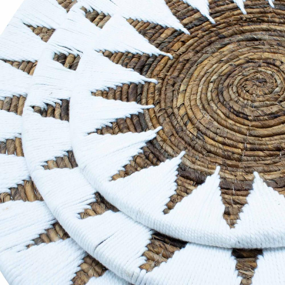 Ancient Wisdom Set Of Three Seagrass Bowls Wall Art - Cream