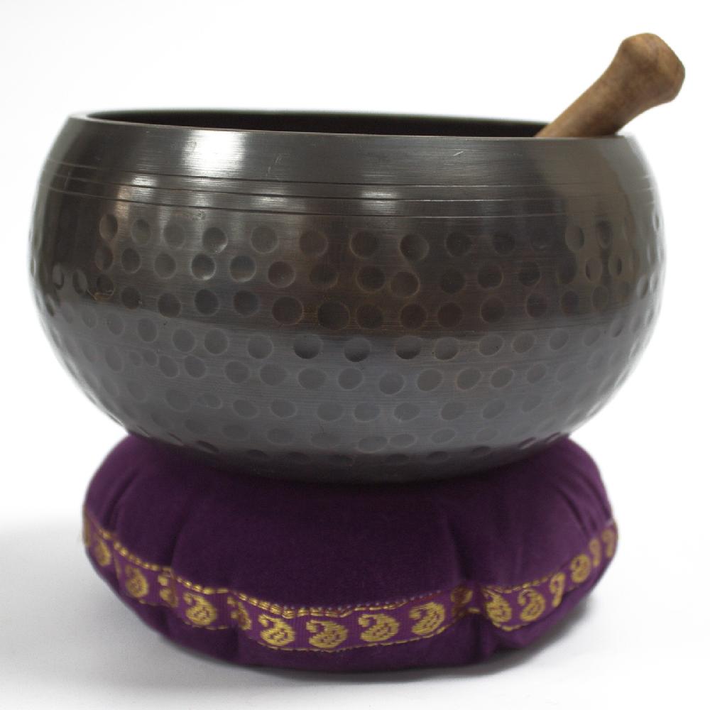 Ancient Wisdom Singing Bowl Velvet Cushion - 16cm (Assorted Colours)