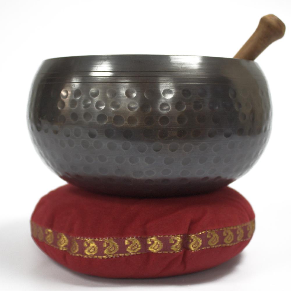 Ancient Wisdom Singing Bowl Velvet Cushion - 16cm (Assorted Colours)
