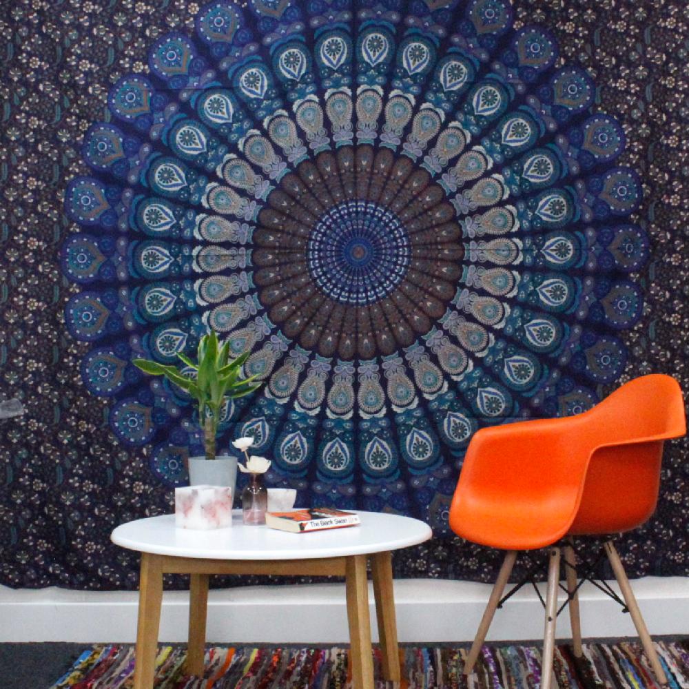 Ancient Wisdom Single Cotton Bedspread + Wall Hanging - Cycle Of Ages