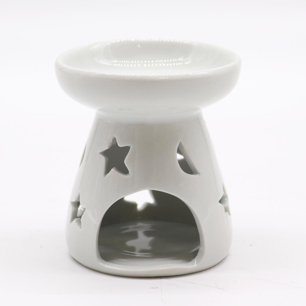 Ancient Wisdom Sm Classic White Oil Burner - Moon & Star