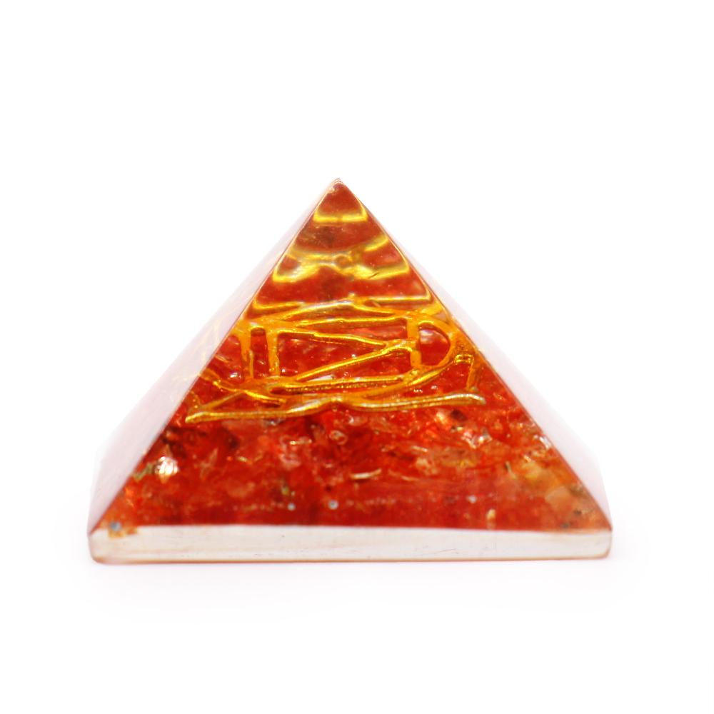 Ancient Wisdom Sm Orgonite Pyramid 25mm Gemchips And Copper