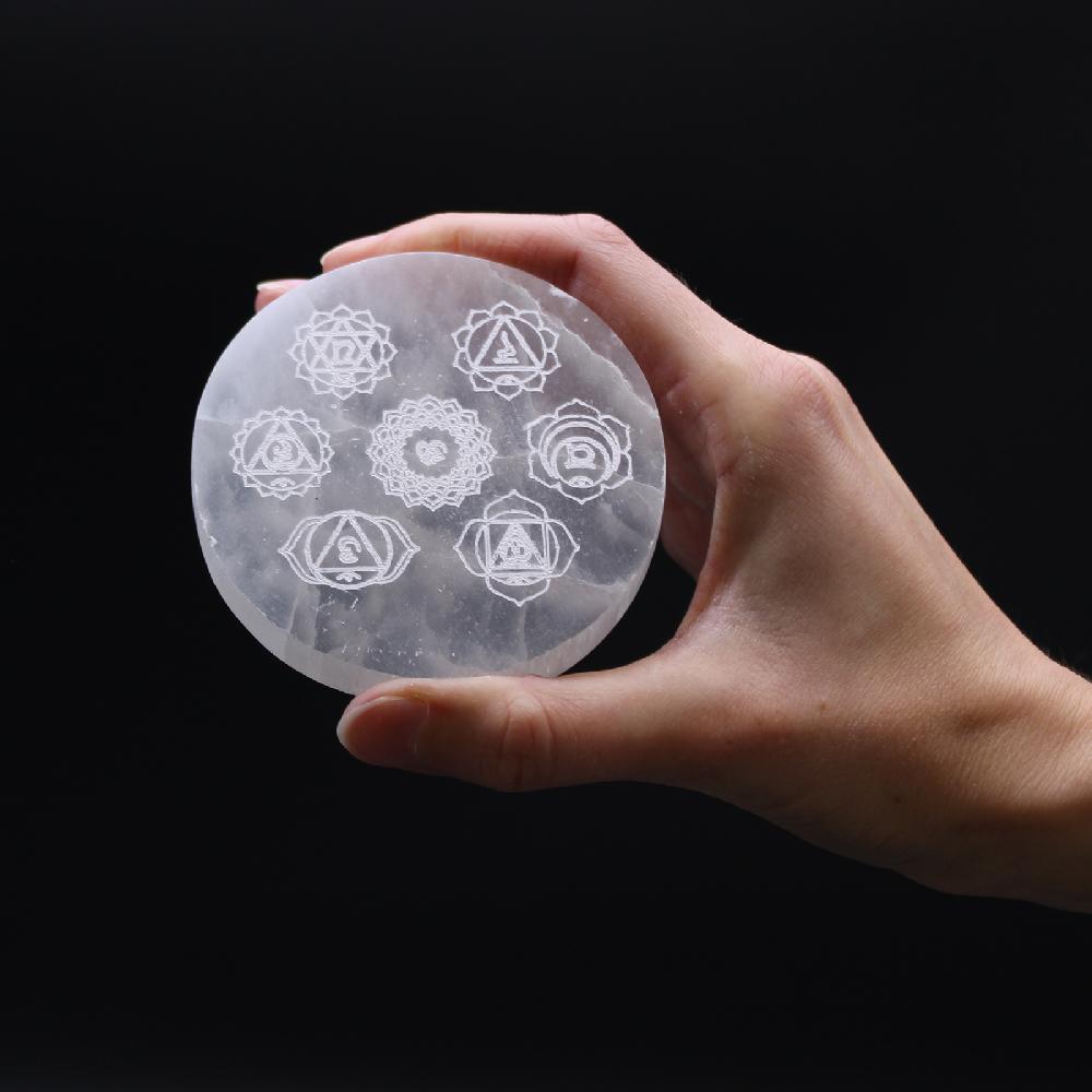 Ancient Wisdom Small Charging Plate 8cm - Chakra Design