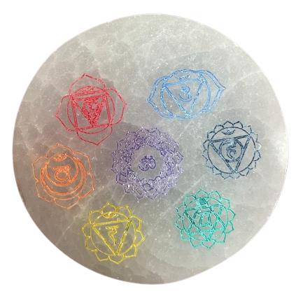 ancient wisdom Small Charging Plate 8cm - Chakra Design - colour
