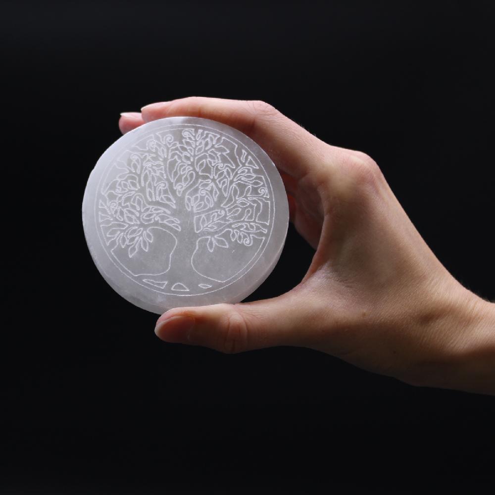 Ancient Wisdom Small Charging Plate 8cm - Tree Of Life
