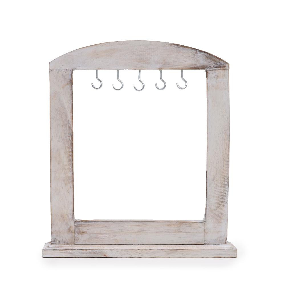 ancient wisdom Small Hanging-Things Stand - Whitewash (30x25cm)