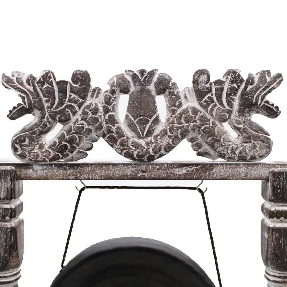 Ancient Wisdom Small Healing Gong In Stand - 25cm - Black