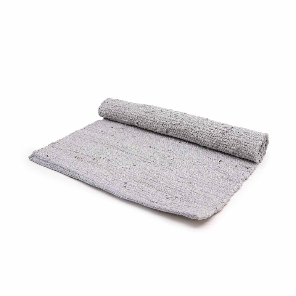 ancient wisdom Small Indian Handloom Cotton Rug - 50x90cm - Grey