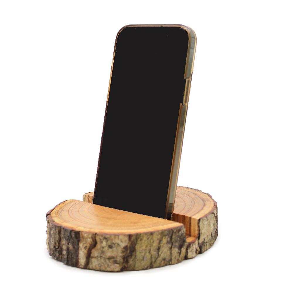 Ancient Wisdom Small Log Phone Holder (full Slice) - Natural