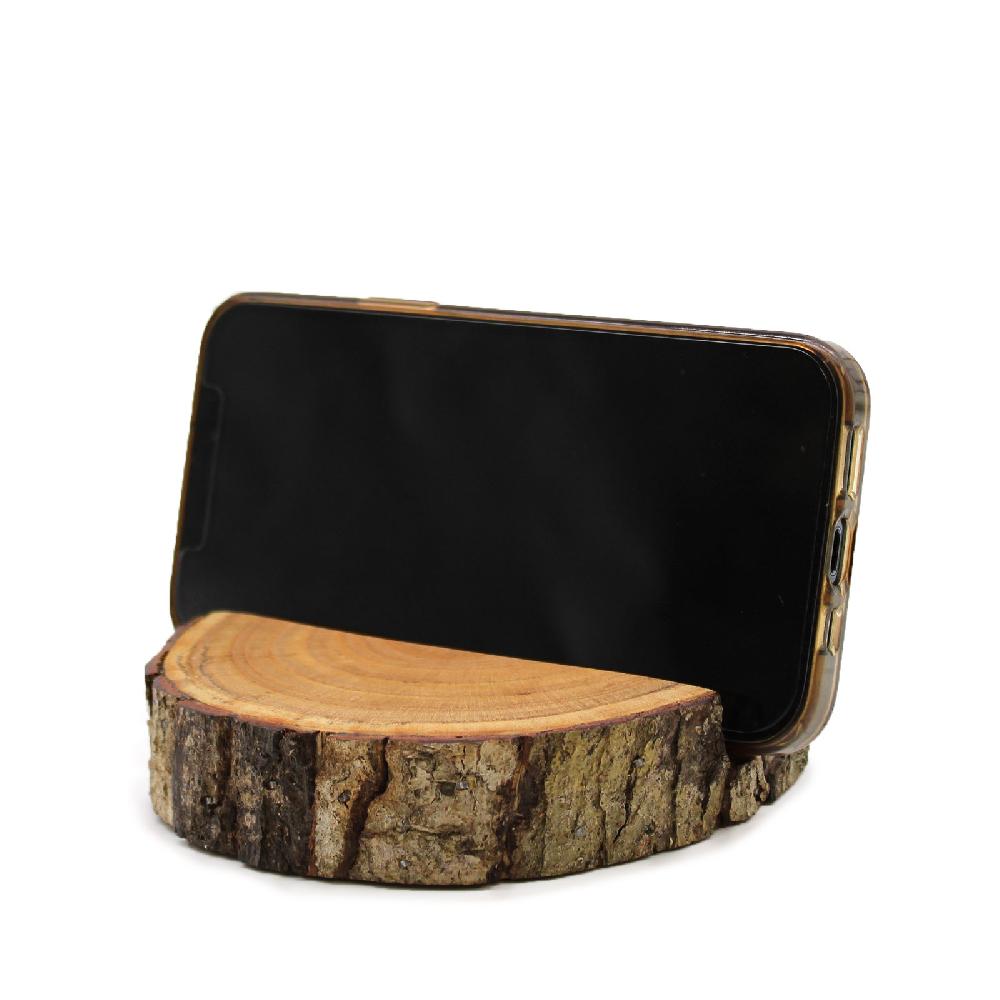 Ancient Wisdom Small Log Phone Holder (full Slice) - Natural