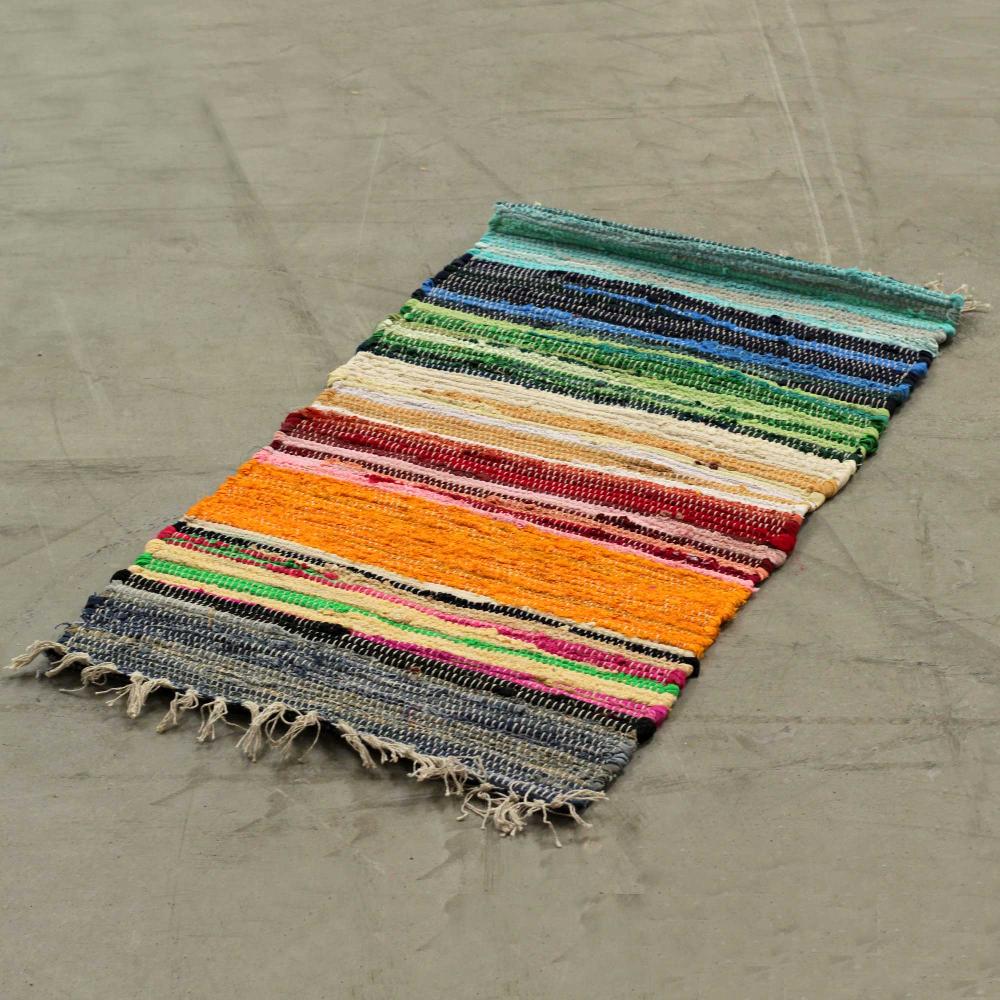 Ancient Wisdom Small Rag Rug - 50x90cm - Premium Quality - Rainbow Colours