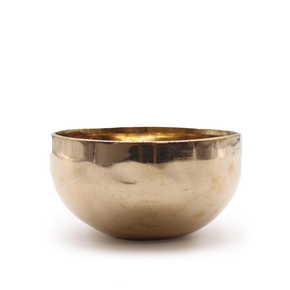 ancient wisdom Small Shining Bell-Metal Handmade Singing Bowl (approx 550g) -13cm