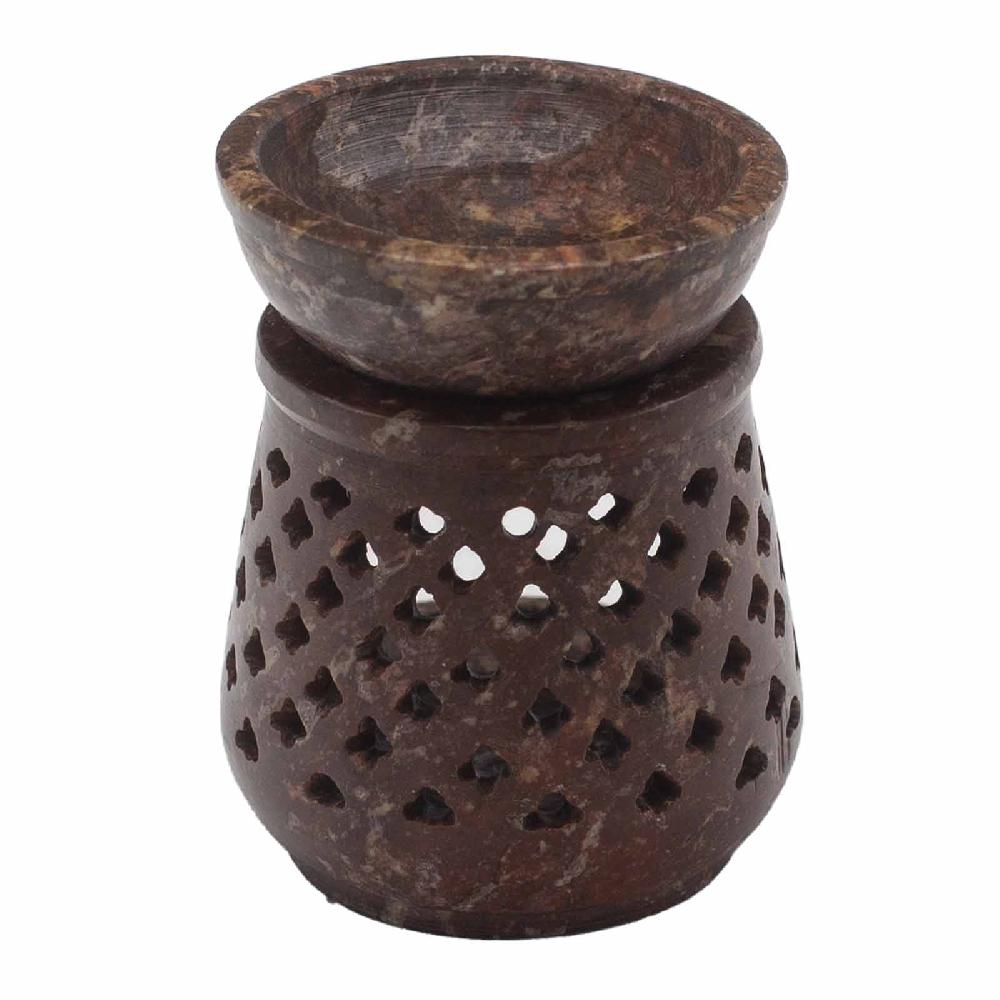 ancient wisdom Small Soapstone Oil Burner 8cm - Classic